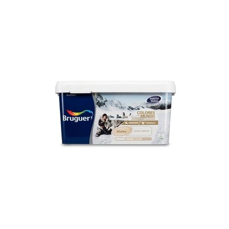 Bruguer Colores del Mundo Pintura para paredes monocapa Alaska Blanco Extra Mate 4 L