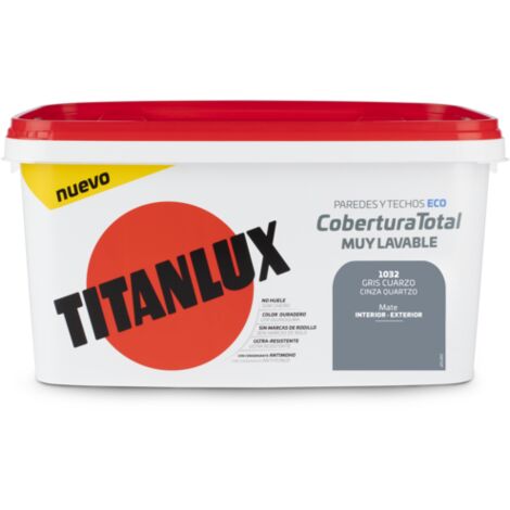 Titanlux Cobertura Total pintura para paredes Gris Cuarzo 4L