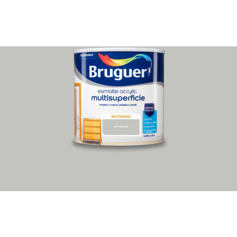 Bruguer Acrylic Multisuperficie Esmalte al agua Satinado Gris Suave 250 ml