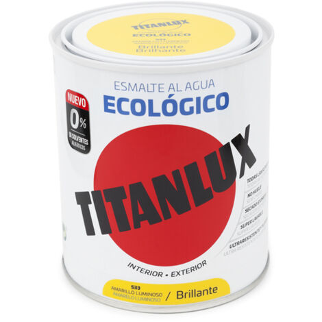 Titanlux Ecológico Esmalte al agua mulisuperficie Brillante Amarillo Luminoso 750 ml
