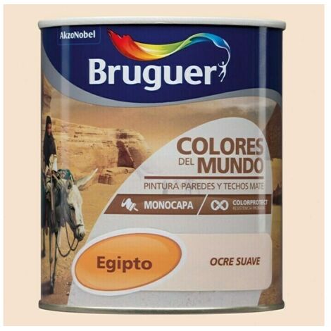 Bruguer Colores del Mundo Pintura para paredes monocapa Egipto Ocre Suave 750 ml