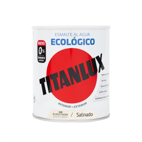 Titanlux Ecológico Esmalte al agua mulisuperficie Satinado Blanco Piedra 750 ml