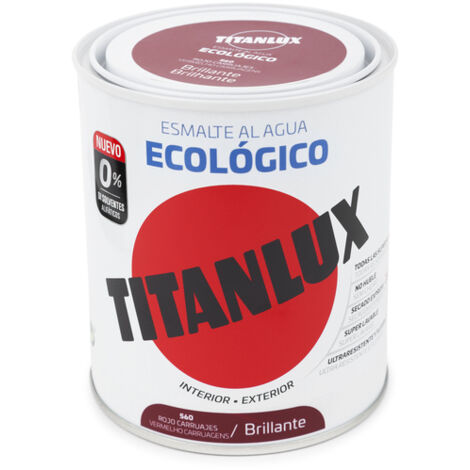 Titanlux Ecológico Esmalte al agua mulisuperficie Brillante Rojo Carruajes 750 ml