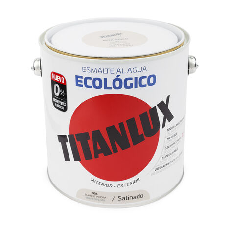 Titanlux Ecológico Esmalte al agua mulisuperficie Satinado Blanco Piedra 2,5 L