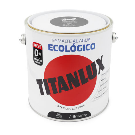 Titanlux Ecológico Esmalte al agua mulisuperficie Brillante Negro 2,5 L