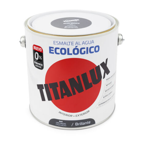 Titanlux Ecológico Esmalte al agua mulisuperficie Brillante Gris Medio 2,5 L