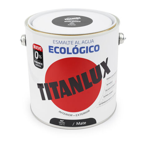 Titanlux Ecológico Esmalte al agua mulisuperficie Mate Negro 2,5 L