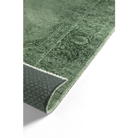 Tapis Vintage - Lavable - Antidérapant - Vert - 155x225cm
