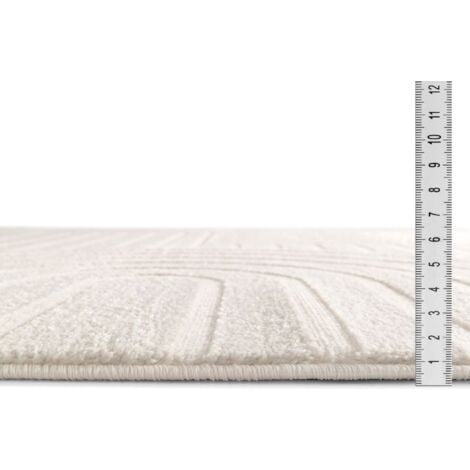 Tapis Salon à poil court, Boho géométrique - Blanc - 80cm x 220cm