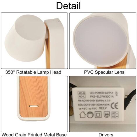 Schwenkbare LED-Wandleuchte „Koppen“ aus Holz für das