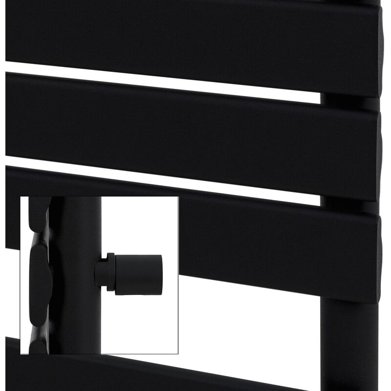 LuxeBath Heizkörper Designheizkörper Stella Paralellheizkörper, Schwarz  1050x600mm horizontal