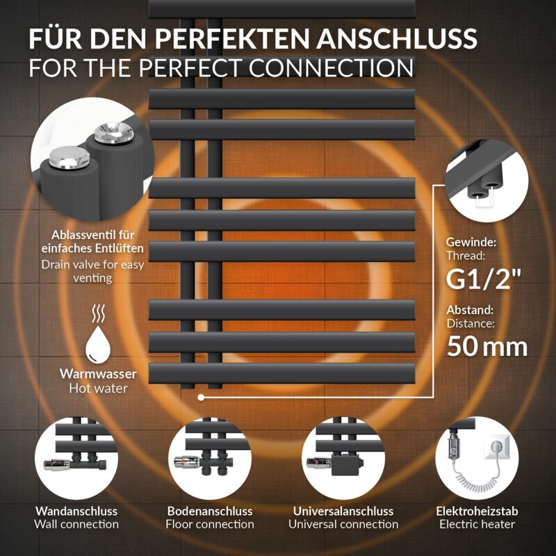 Badheizkörper Heizkörper Anthrazit 600 x 1600 mm Iron M Designheizkörper Design Badheizkörper Heizkörper Anthrazit 600 x 1600 mm Iron M Designheizkörper Design