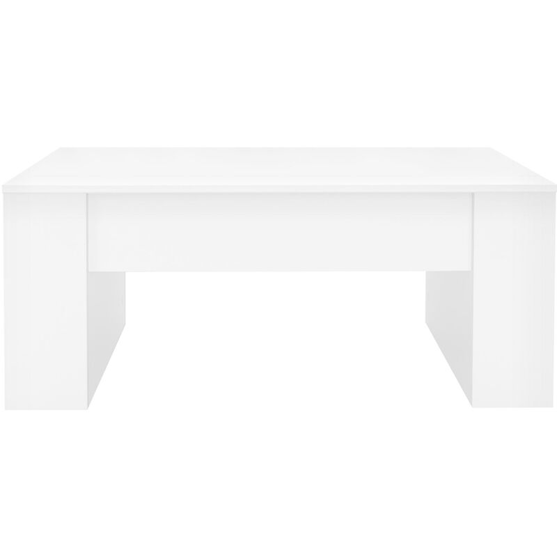 ML-Design Couchtisch mit 2 Sofatisch Kaffeetisch 100x60x42 Holztisch viel cm, Tisch Fächern, Wohnzimmertisch Beistelltisch Stauraum, Weiß