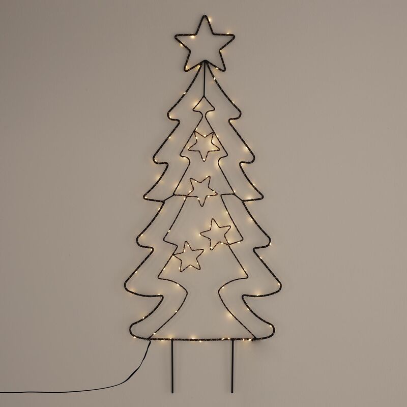 ECD Germany Weihnachtsfigur LED-Baum Lichtbaum Lichterbaum Leuchtbaum  Beleuchteter Dekobaum, Innen/Außen 100cm 240 warmweiße LEDs IP44  Wasserdicht, Zaubert ein schönes Lichtspiel bei Nacht
