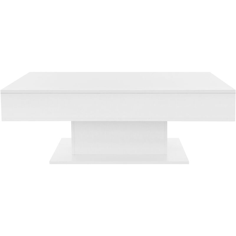 Couchtisch Weiß, cm, Staufächern 2 aufziehbare mit Beistelltisch Sofatisch Tischplatte mit Schiebeplatte, mit Truhefunktion, ML-Design unter Stauräume, Wohnzimmertisch mit 2 110x60x40