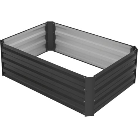 Cozynest Hochbeet Aus Verzinktem Stahl - 160x40x77 Cm Anthrazit Für Gemüse & Kräuter