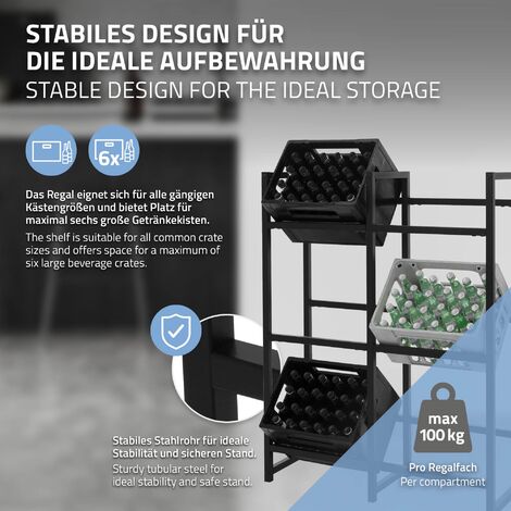 ML-Design 3er Set Getränkekistenregal für 6 Kisten