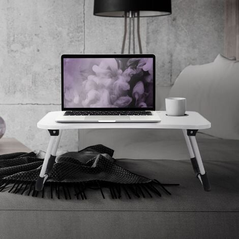ML-Design Laptoptisch fürs Bett/Sofa, 60x40 cm, Weiß, aus MDF