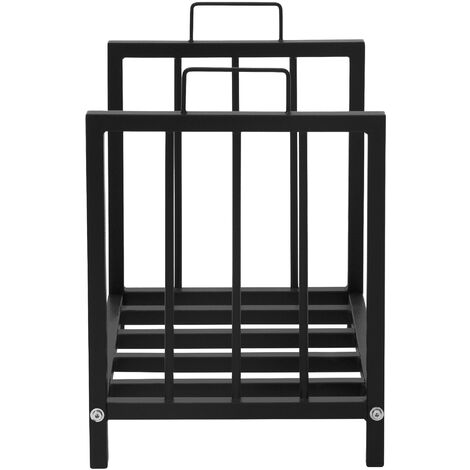 Outsunny Kaminholzhalter Aus Metall – Faltbar, Mit Rollen, 48x34x37 Cm, Schwarz