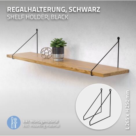 Verwunderlich Regalhalter Schwarz Metall Bild