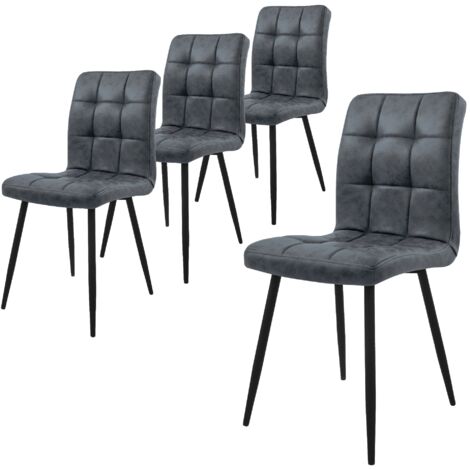 4er Set Esszimmerstühle Mit Kunstleder - Moderne Küchenstühle Braun/schwarz