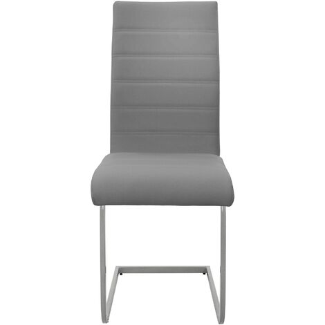 Buybyroom Esszimmerstühle 4er-Set – Gepolsterte Hochlehner, Grau, Bis 120 Kg Belastbar