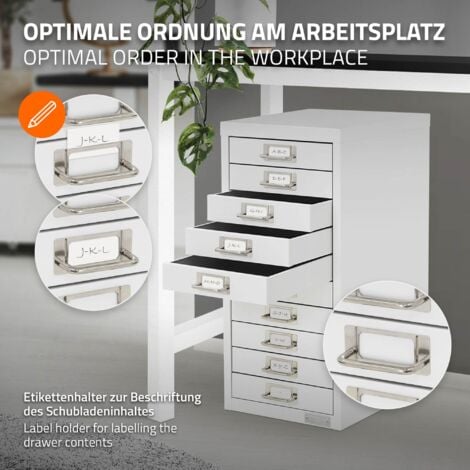 ML-Design Aktenschrank 5 Schubladen Schwarz - Metallschrank Für DIN A4 28x38x33cm