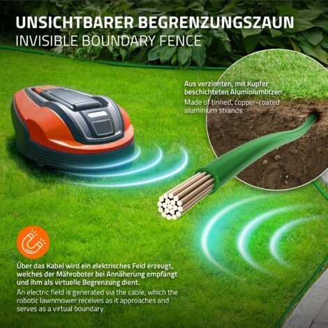 ECD Germany 50m Universal Begrenzungskabel für Mähroboter, 12