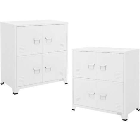 ML-Design Aktenschrank 75x40x80cm - 4 Türen, Stahl, Schwarz, Industrial Style