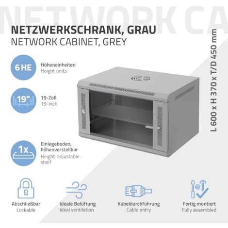 Extralink Netzwerkschrank Serverschrank 19" 6U 6HE Wandgehäuse