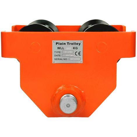 orange 13kg 2t Laufkatze mit Anschlägen Handfahrwerk Industriequalität Farbe 
