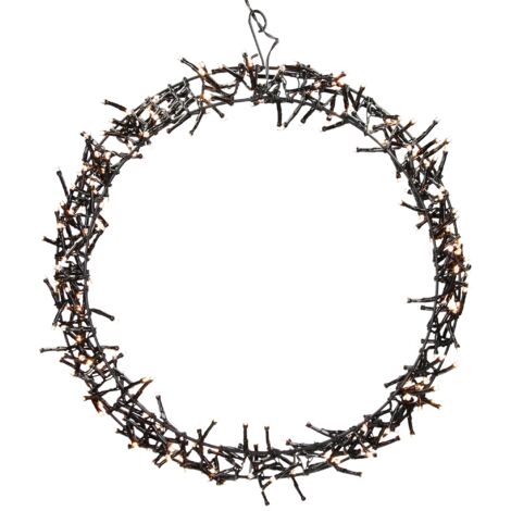 ECD Germany LED Lichterkranz Ø38cm, 300 LEDs, Warmweiß, 8 Leuchtmodi, IP44 Innen/Außen, Metallkranz Türkranz Fensterkranz Hängekranz Ring Weihnachtsdeko Fensterlicht Weihnachten Weihnachtsbeleuchtung (1/5)