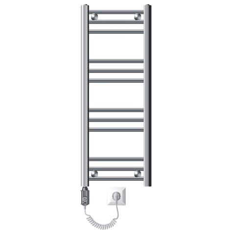 ECD Germany Badheizkörper Elektrisch mit Heizstab ECO 300W - 300 x 800 mm - Chrom - gerade mit Seitenanschluss - Heizkörper Handtuchwärmer Handtuchtrockner (1/5)