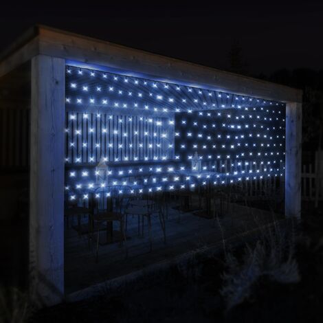 ECD Germany LED Lichternetz 2m mit 160 LEDs Kaltweiß, Weihnachten LED  Lichtervorhang Lichterkette Weihnachtsbeleuchtung Lichterkettenvorhang, für