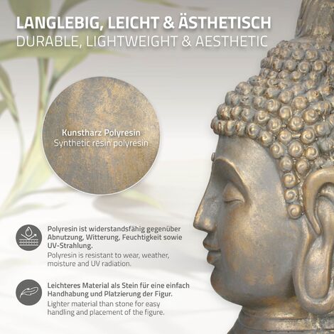 ECD Germany Buddha Figur Sitzend, 63cm Hoch, Aus