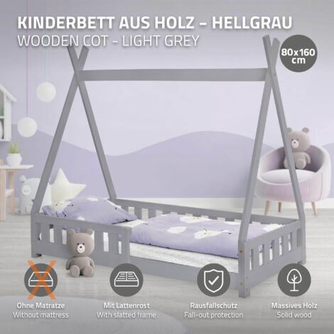 VidaXL Kinderbett Weiß 90x200 Cm Massivholz Kiefer