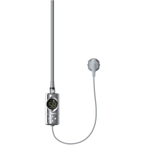 ML-Design Heizstab 1200W Chrom mit Thermostat und LCD Bildschirm, Elektronischer Temperaturregler und Timing-Funktion, Heizpatrone Heizelemente für Badheizkörper Heizungen, Elektroheizstab mit Stecker