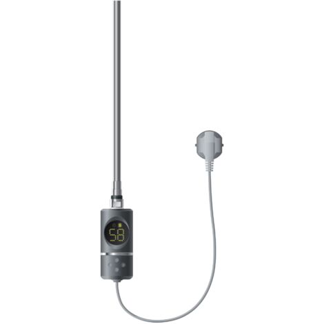 ML-Design Heizstab 300W Anthrazit mit Thermostat & LCD Bildschirm, Elektronischer Temperaturregler & Timing-Funktion, Heizpatrone Heizelemente für Badheizkörper Heizungen, Elektroheizstab mit Stecker