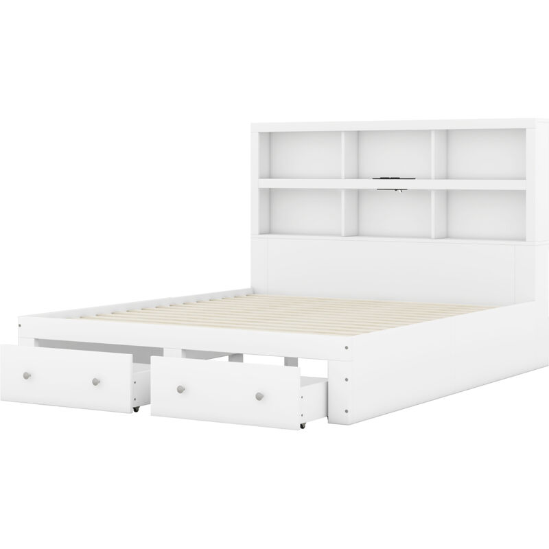 Zinus Wen Letto 160x190 Cm | Struttura Letto Piattaforma Legno, Altezza 30 Cm, Doghe Incluse - Marrone - Foto 5