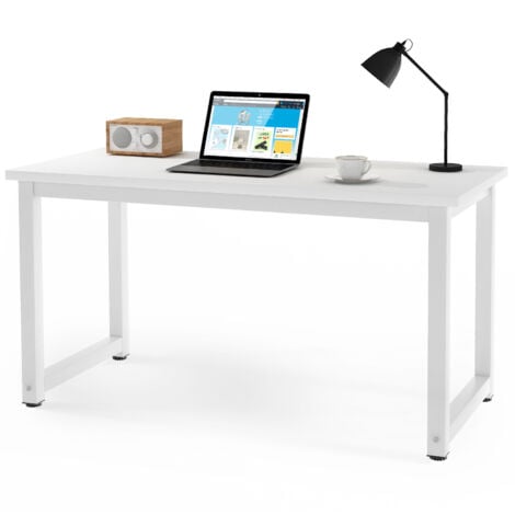 Scrivania Scrivania per computer Scrivanie Tavolo da ufficio, Gambe del tavolo regolabili Bianco OKWISH