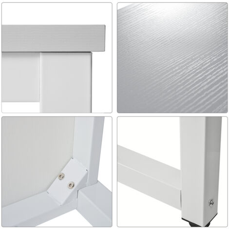 Scrivania Scrivania per computer Scrivanie Tavolo da ufficio, Gambe del tavolo regolabili Bianco OKWISH