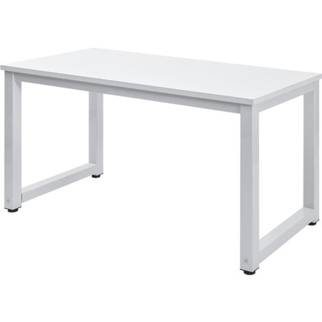 Scrivania Scrivania per computer Scrivanie Tavolo da ufficio, Gambe del tavolo regolabili Bianco OKWISH