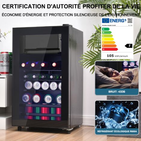 Mini frigo da 76 litri, gelato da 6 litri + 70 litri, contiene 51 lattine di soda, acqua, birra o vino.