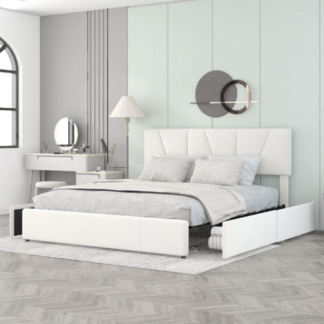 Letto 90 x 200 cm con rete a doghe, schienale e due cassetti letto singolo testiera regolabile in altezza velluto delicato sulla pelle grigio senza ma | Leroy Merlin