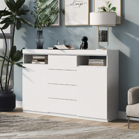Credenza Moderna Scarpiera Con Ampio Spazio Di Stoccaggio, Due Ante E Tre Cassetti Con Ripiano Regolabile Per La Sala Da Pranzo Il Soggiorno O La Cucina 85323924