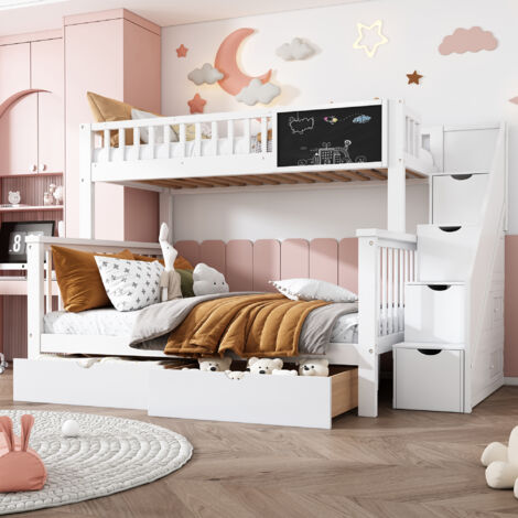 Letto Multifunzionale Bambini LEO 60x120cm Con Cassetto - Trasformabile In Lettino, Legno Bianco - Foto 7