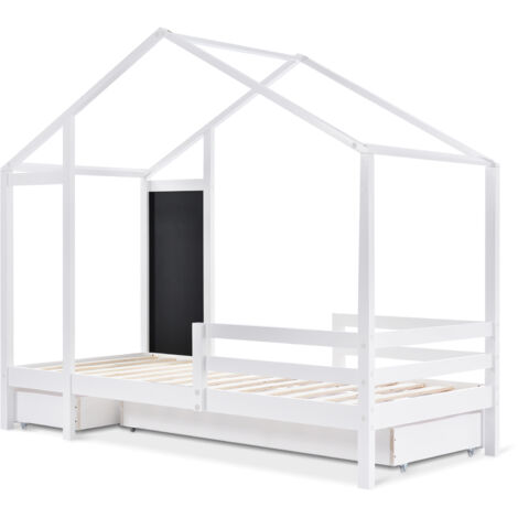 Okwish Letto Per Ragazzi 90x200 Cm Con Contenitore E Presa USB, Letto Estraibile 90x190 Cm, Legno Di Pino Grigio, Senza Materasso - 4