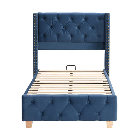 Letto Imbottito 180x200 Cm Con Testiera - Velluto Elegante E Confortevole - Foto 5