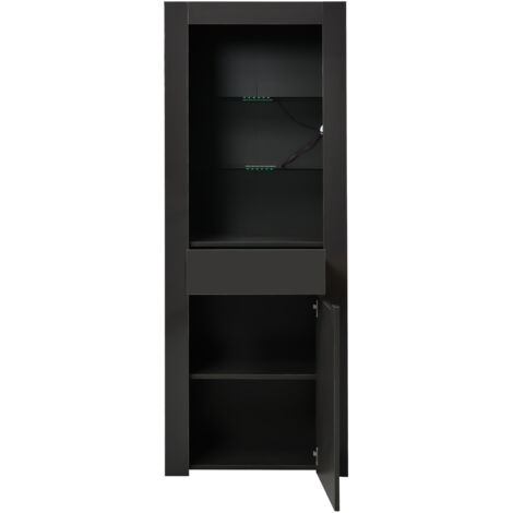 Vetrina A 4 Ripiani In Acrilico E Legno | Libreria Da Collezione 160 Cm, Espositore Per Soggiorno E Studio