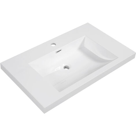 Alpenberger Set Mobile Bagno Con Lavabo 55 Cm - Pensile In Bambù Con Anta Soft-close - Ceramica Bianca - 5
